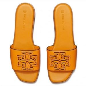 Tory Burch Leather Logo Slides
